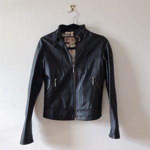 Top Gun Black Leather Moto Jacket